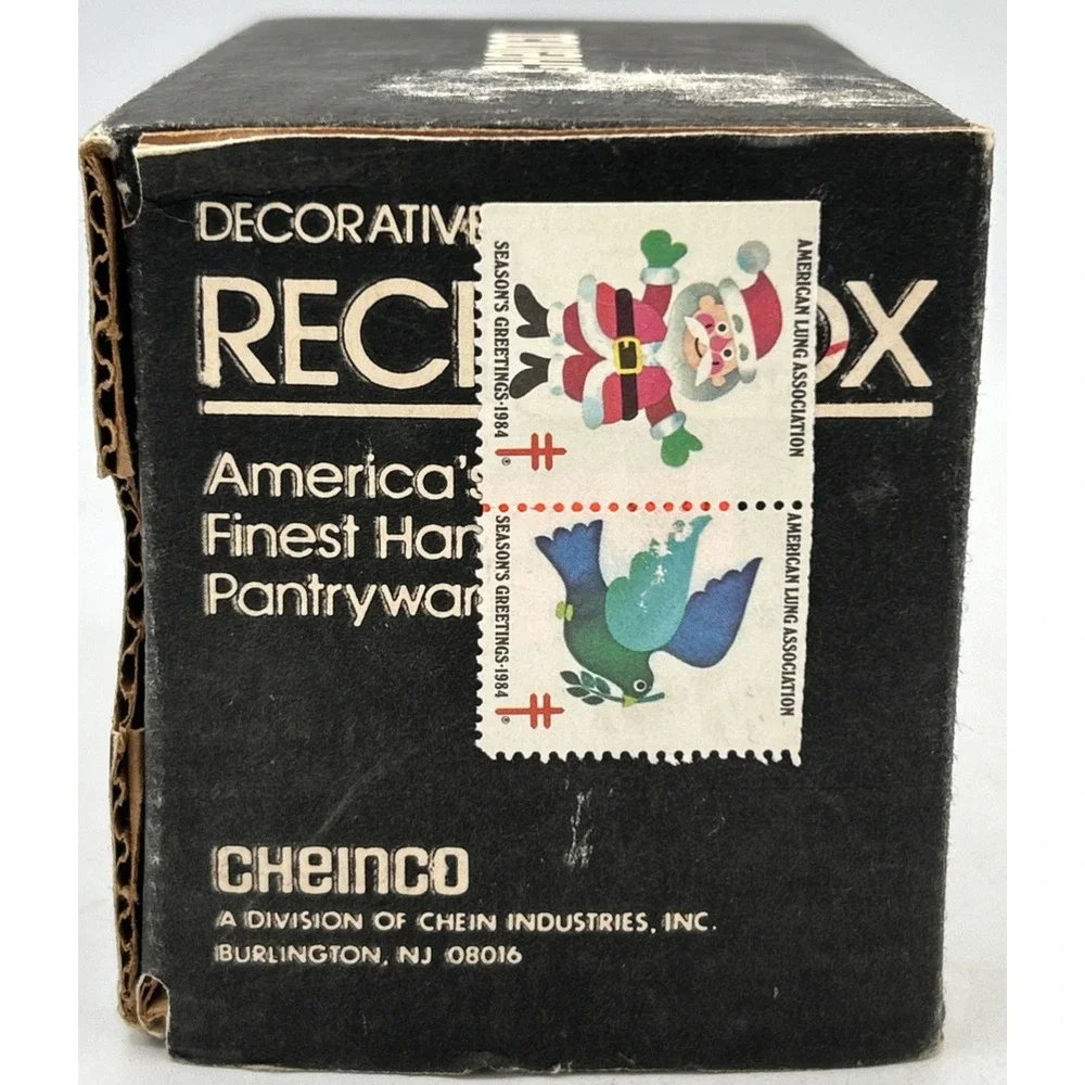 VTG Decorative All Metal Recipe Box Cheinco In Box NOS 5 1/8L X 2 7/8W X 3 5/8 H